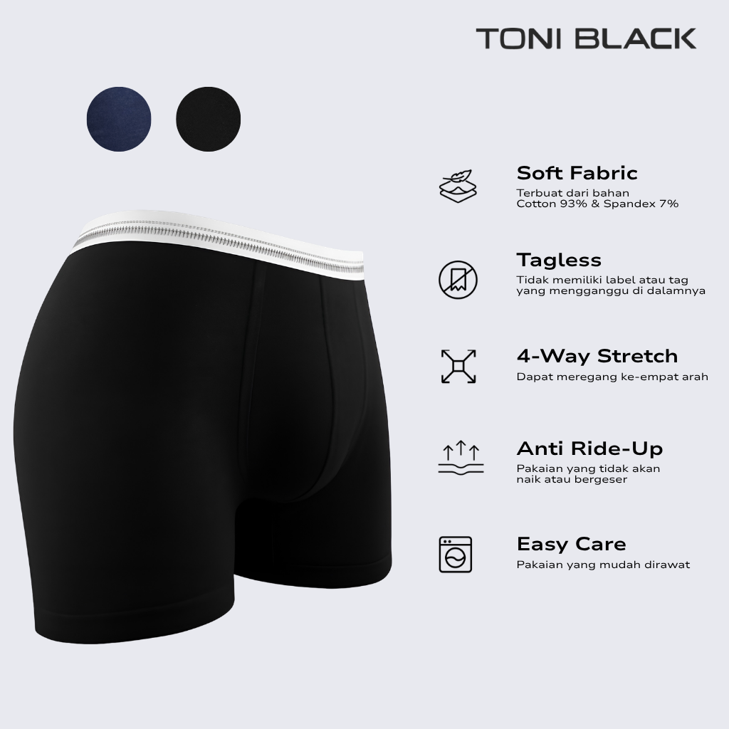 Toni Black - Premium Cotton Boys’ Boxer Briefs 3 Pack